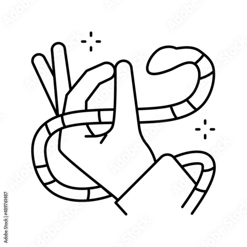 snake meditation boho line icon vector illustration