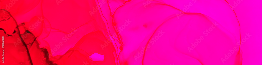 Fototapeta premium Nightclub Ink Fluid. Red Digital Design. Fuchsia