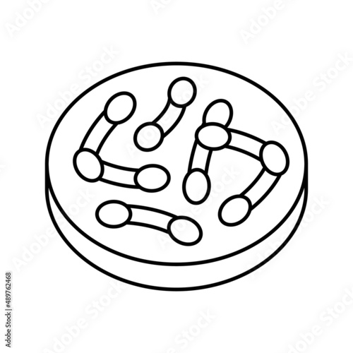 bacteria corynebacterium diphtheriae line icon vector illustration