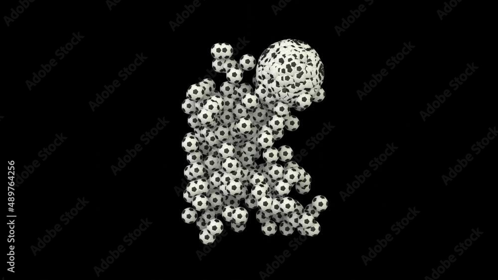 Animation of Morphing Soccer Balls / Footballs - Letter K Animation of Morphing Soccer Balls / Footballs - Letter K