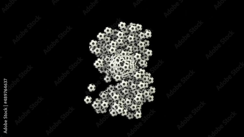 Animation of Morphing Soccer Balls / Footballs - Letter S Animation of Morphing Soccer Balls / Footballs - Letter S