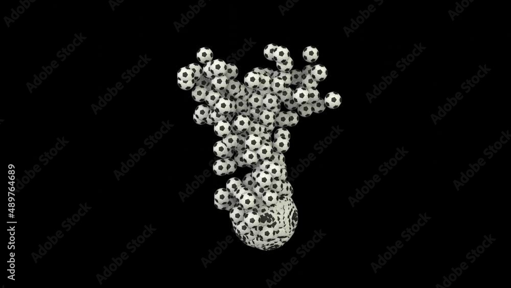 Animation of Morphing Soccer Balls / Footballs - Letter T Animation of Morphing Soccer Balls / Footballs - Letter T