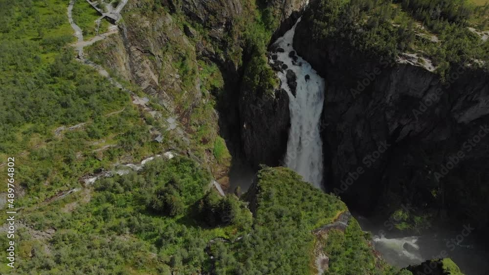 Aerial of beautiful waterfall Aerial of beautiful waterfall