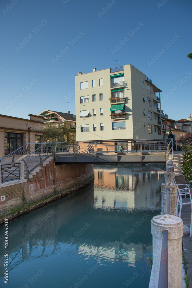 2019, Italy,buildings near the Canal in Lido di Venezia