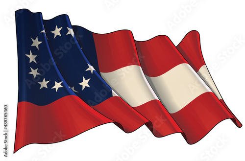 Foto Waving Flag of the Confederate States of America (1861–1863)