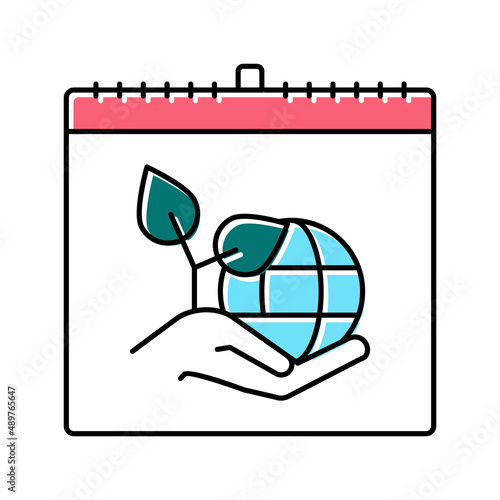 world environment day color icon vector illustration
