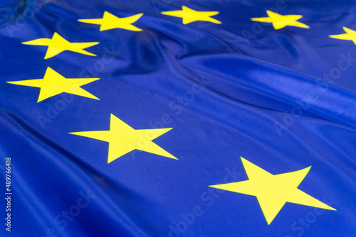 CLOSE-UP OF THE EUROPEAN UNION FLAG.