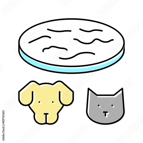 tapeworm animal disease color icon vector illustration photo