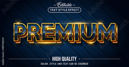 Editable text style effect - Navy Gold Premium text style theme.