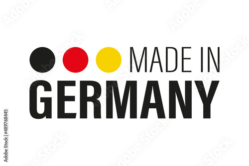 Made in Germany - Flag design und text isolated on a white background