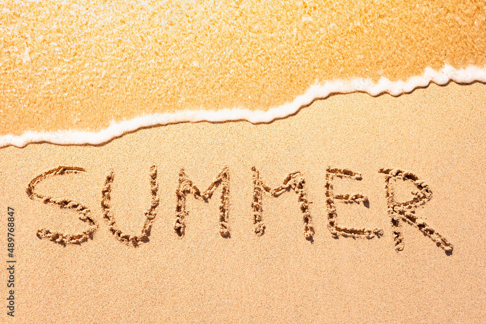Fototapeta premium Summer inscription on the beach