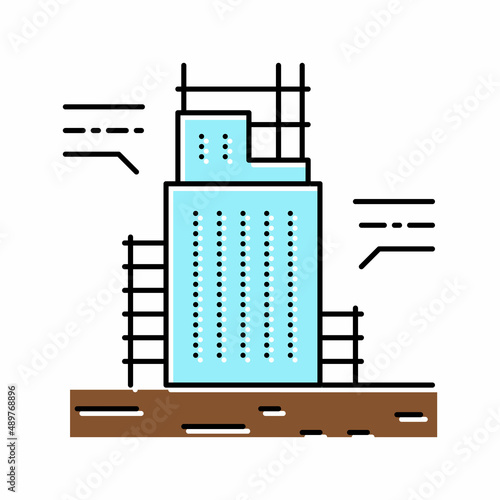 building engineering color icon vector illustration