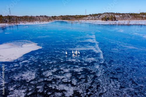 snow on the lake