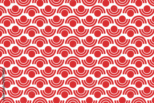 Red seamless pattern japanese style, Red background	
