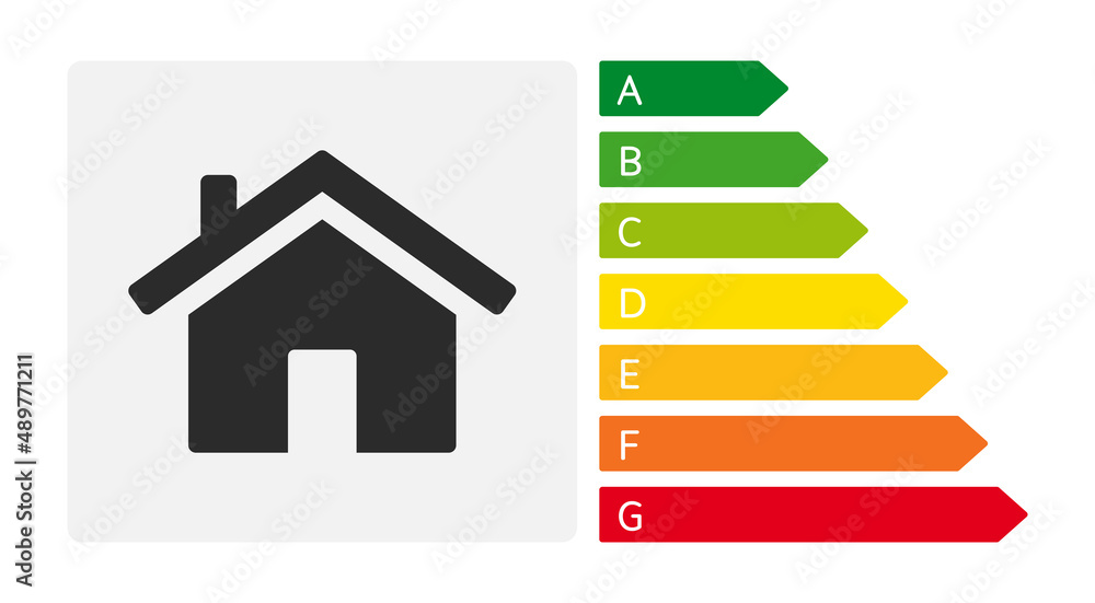 Home energy efficiency rating isolated on background. Eco house improvement template. Home energy efficiency rating isolated on background. Eco house improvement template.