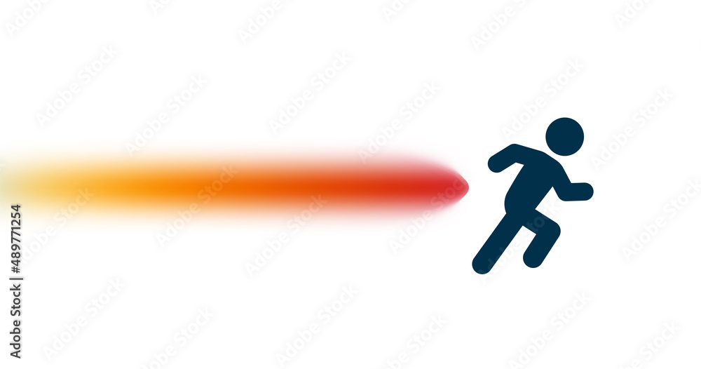 Man running fast icon isolated on white background. Man running fast icon isolated on white background.