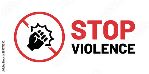 Stop violence icon on white background.
