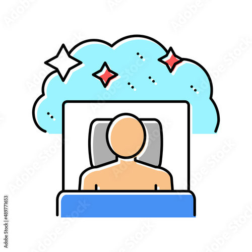 sleeping with dream patient color icon vector illustration