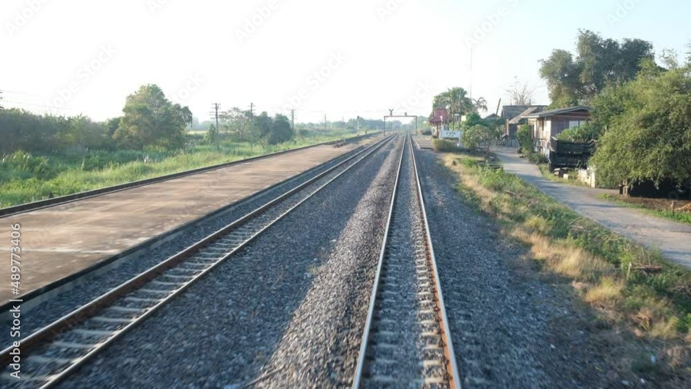 slow motion of railroad tracks, travel by train
slow motion of railroad tracks, travel by train