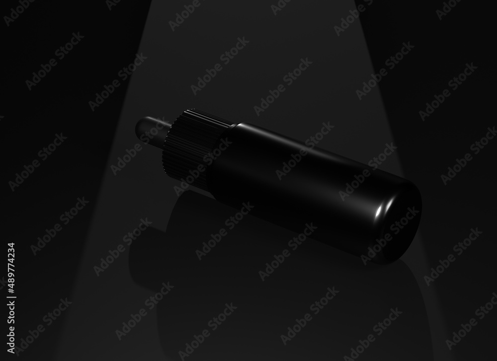 Skincare black serum realistic mockup isolated Skincare black serum realistic mockup isolated