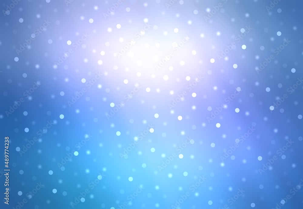 Blue glitter snow effect abstract glowing winter background.