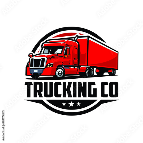 Trucking company emblem ready made logo template set. Best for trucking and freight industry logo