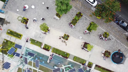 Parque de diversiones desde el aire photo