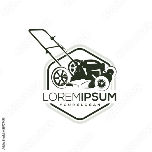 lawn mower silhouette logo design