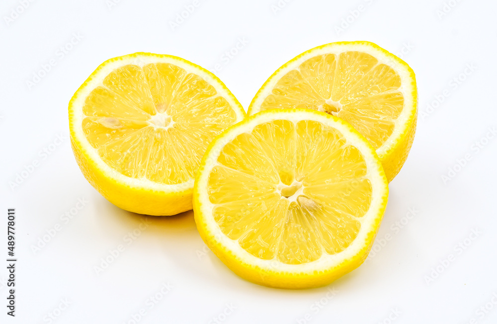 Lemon fruit slice isolated on white background. Lemon fruit slice isolated on white background.