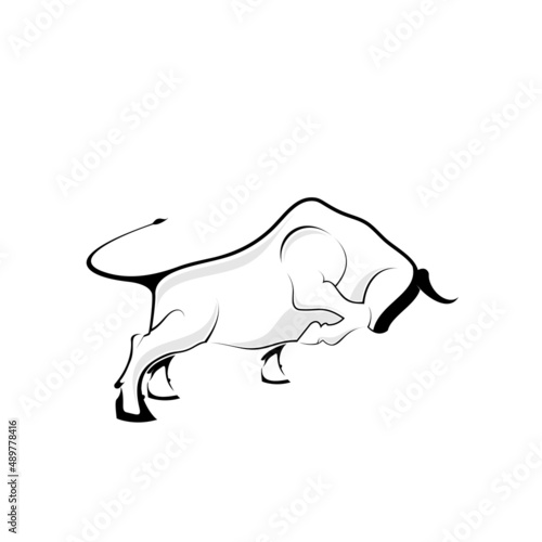 icon outline bull logo design