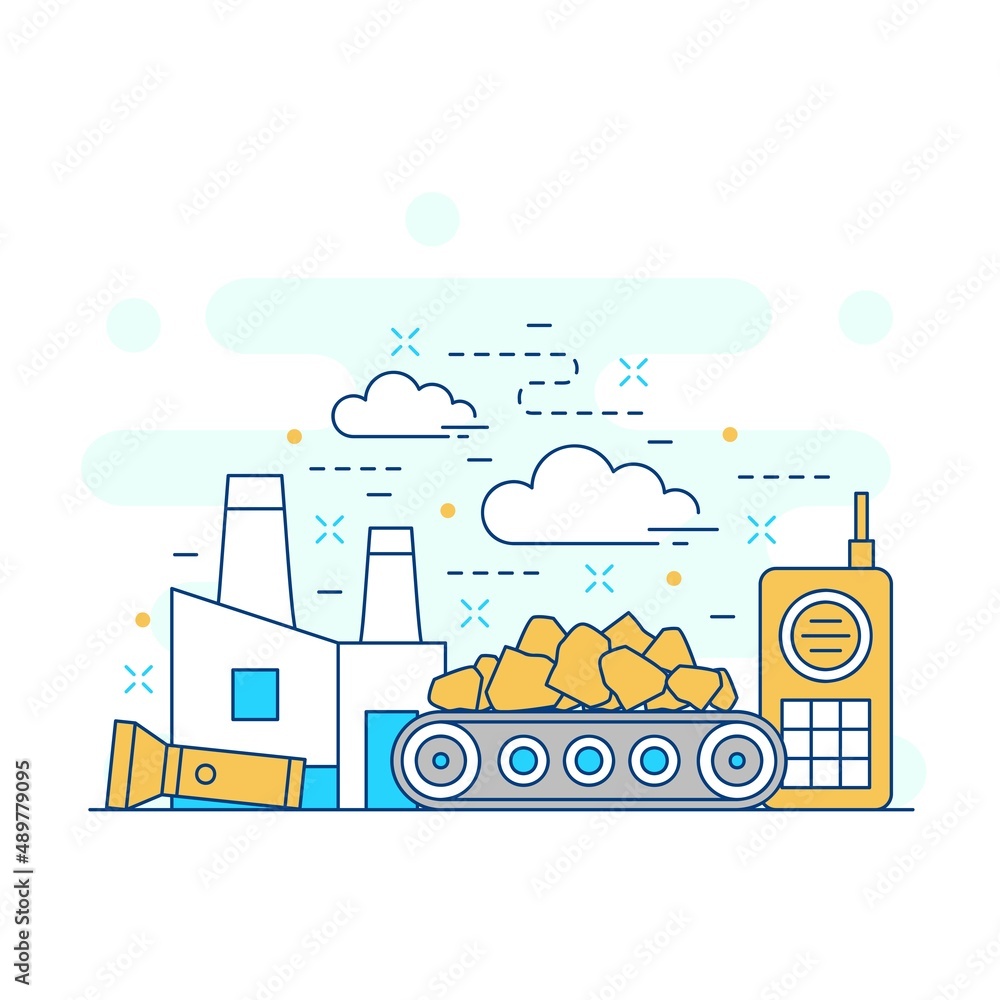 Mining industrial concept website illustration design 3 Mining industrial concept website illustration design 3
