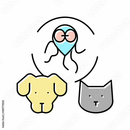 giardiasis pet disease color icon vector illustration