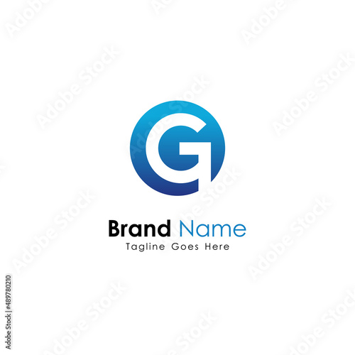 Modern Letter G Logo Design on Blue Circle Shape Isolated on White Background, Simple G Logo Inspiration Template Vector