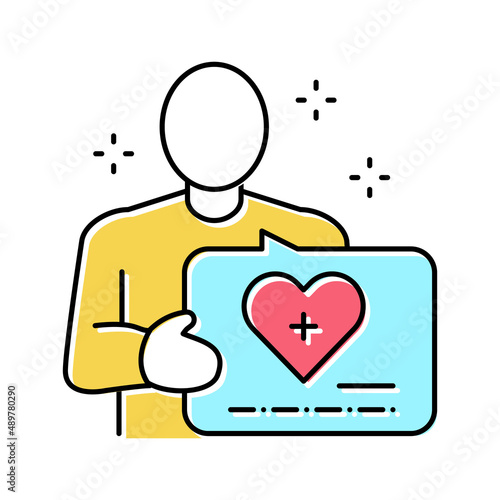 volunteer homecare service color icon vector illustration