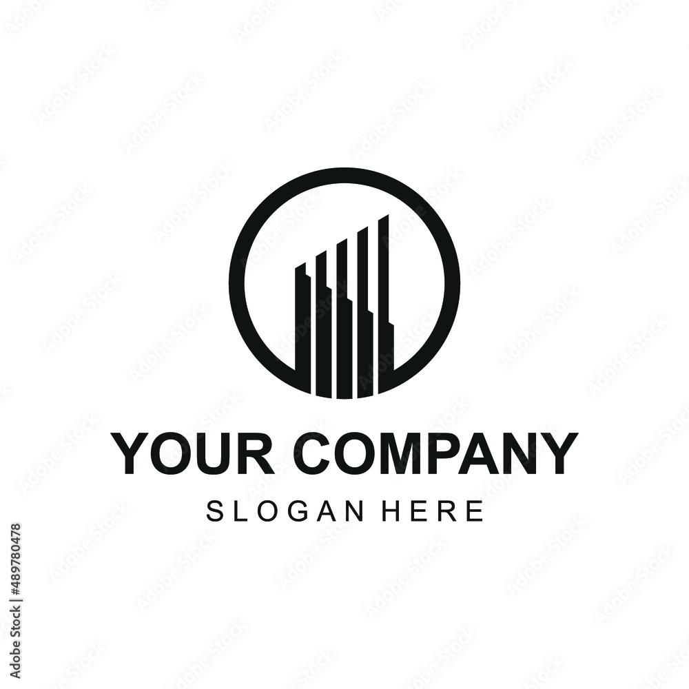Modern building logo vector for real estate company