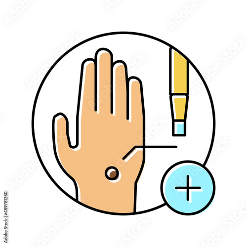 skin biopsy color icon vector illustration
