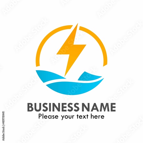 Water energy logo template illustration