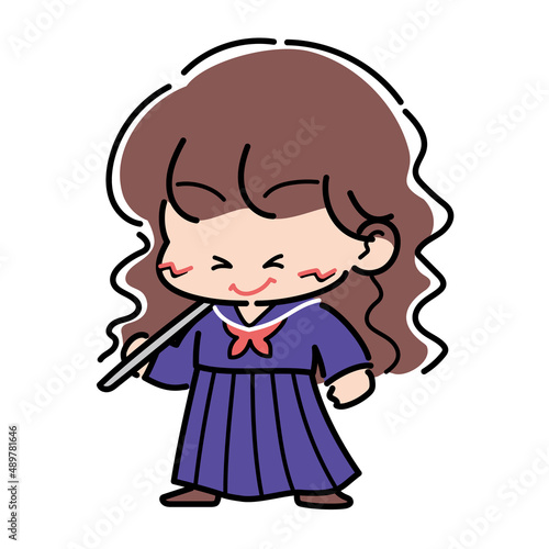 平成レトロな女番長のファンシーイラスト