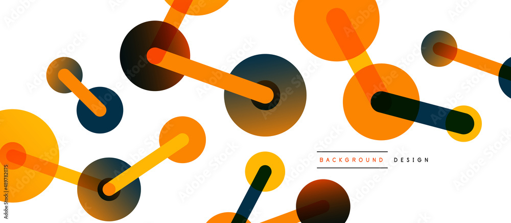 Abstract background. Round dots connected by lines. Trendy techno business template for wallpaper, banner, background or landing Abstract background. Round dots connected by lines. Trendy techno business template for wallpaper, banner, background or landing