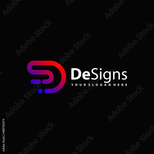 gradient abstract modern letter D and S logo vector for app business company