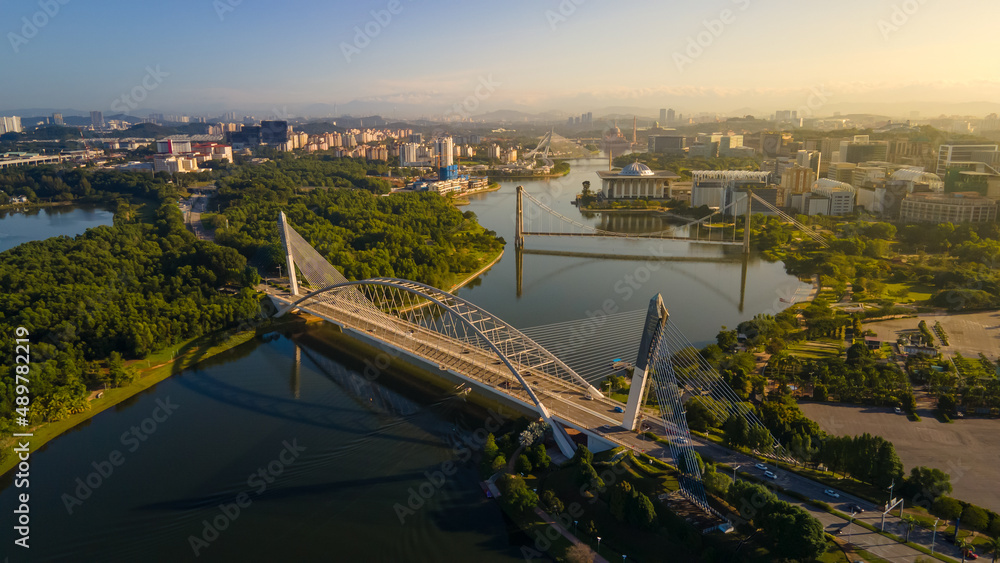 custom made wallpaper toronto digitalAerial shots of Putrajaya Saujana bridge during sunrise