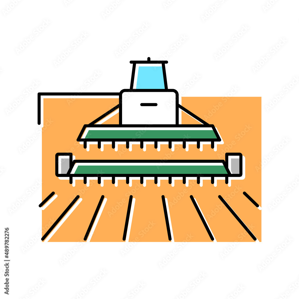 hervesting machine color icon vector illustration