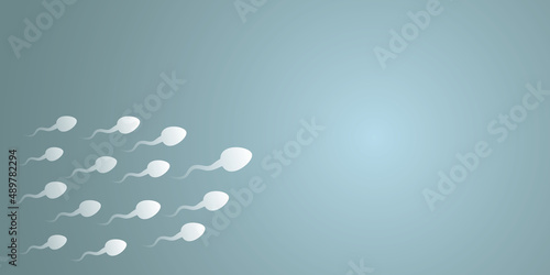 Fotografía Human sperm cells moving with light on dark background, semen and fertilization