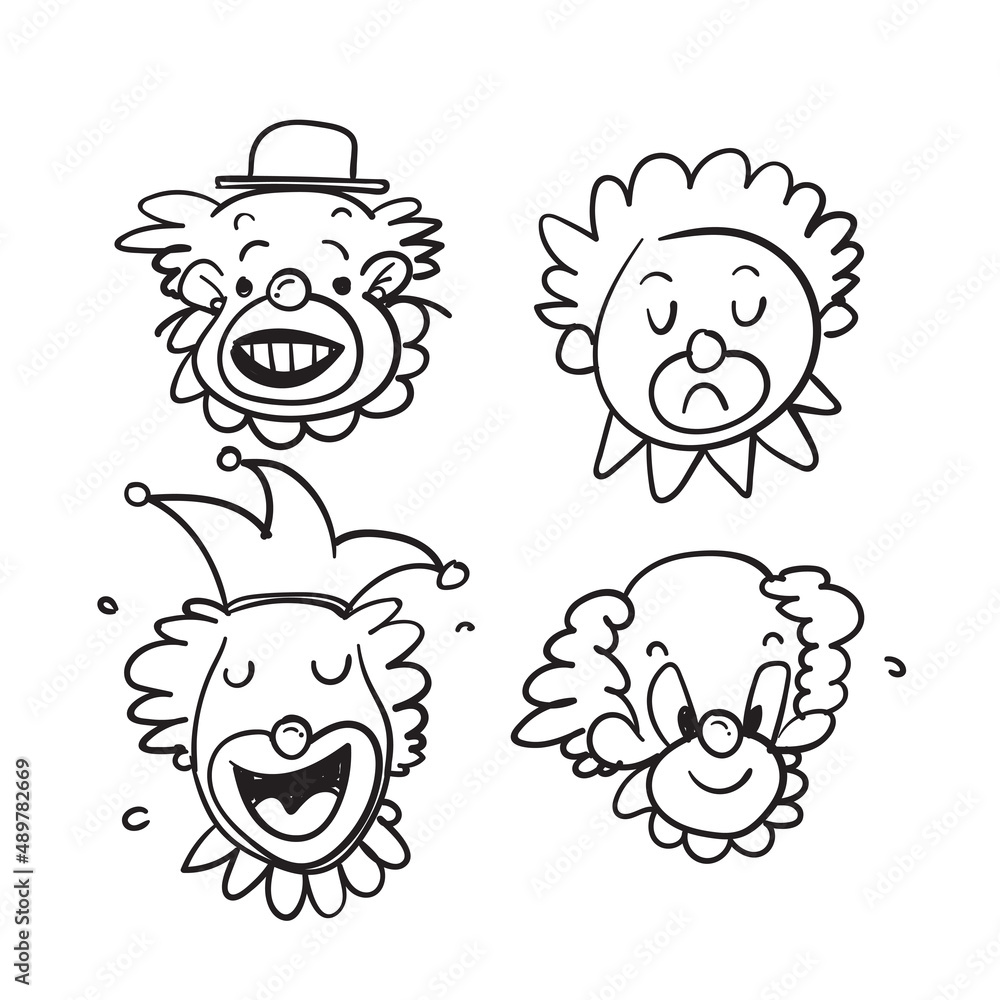 hand drawn doodle clown illustration isolated vector hand drawn doodle clown illustration isolated vector