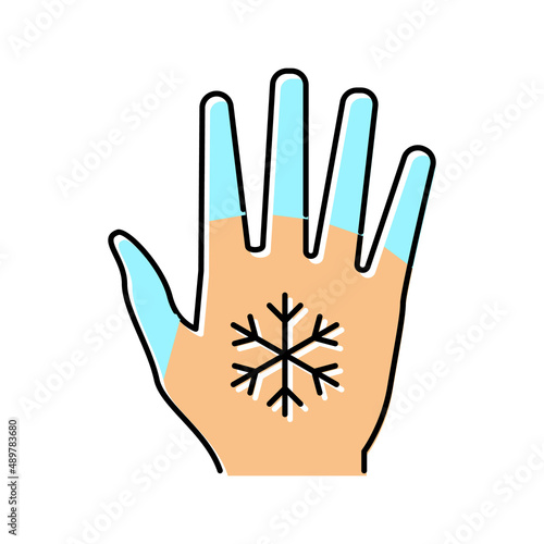 cold hands and feet color icon vector illustration
