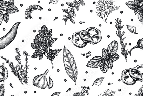 spices seamless pattern