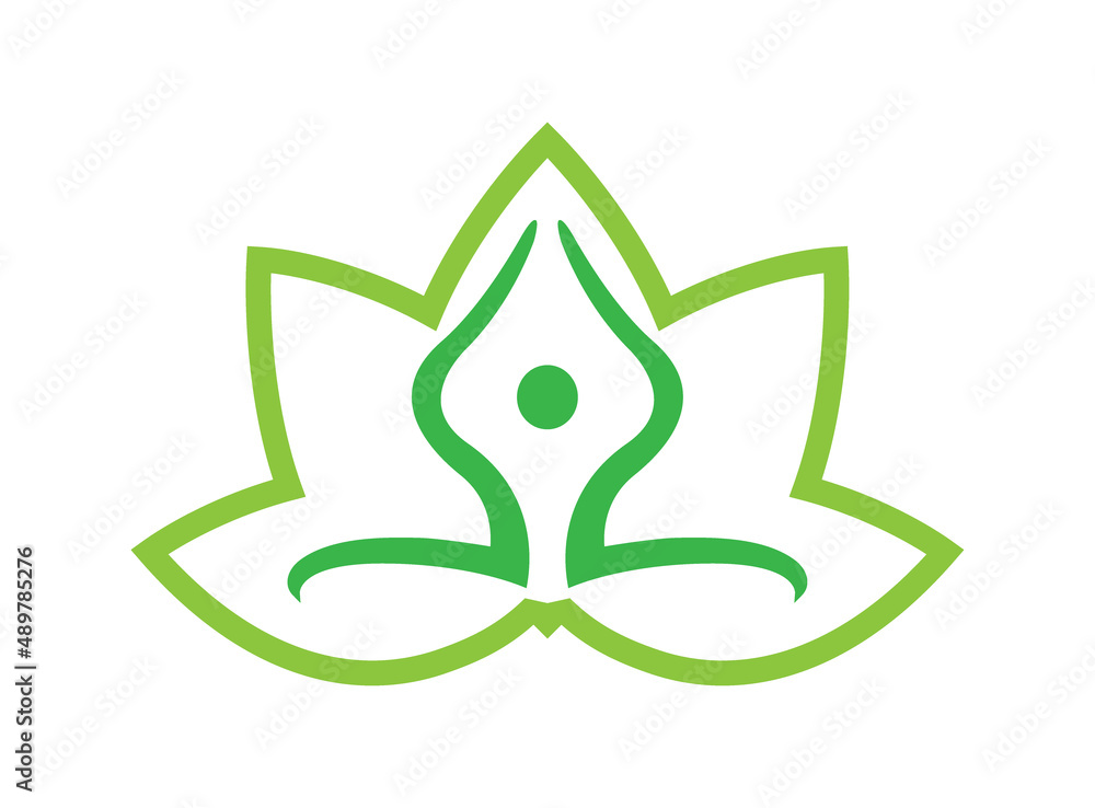 Meditation yoga position sit in the nature yoga logo Meditation yoga position sit in the nature yoga logo