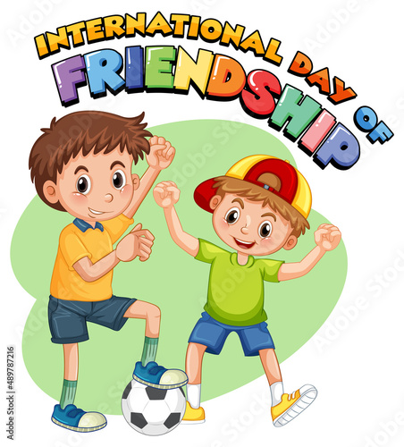 International day of friendship logo with two boys