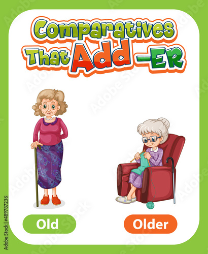 Comparative adjectives for word old
