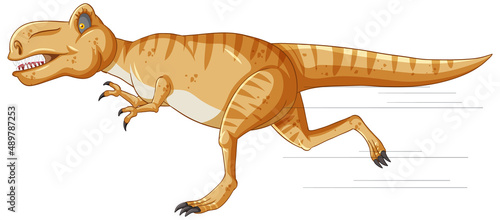Cartoon tyrannosaurus rex in running pose